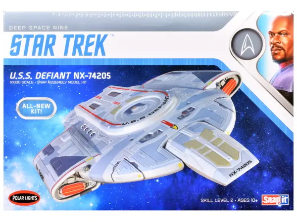 Skill 2 Snap Model Kit USS Defiant NX-74205 Starship "Star Trek: Deep Space Nine" (1993-1999) TV Series 1/1000 Scale Model by Polar Lights #1