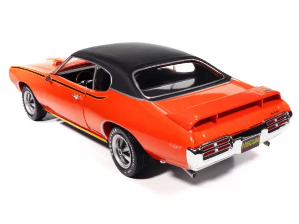 1969 Pontiac GTO Judge Carousel Red with Black Stripes and Black Vinyl Top "Mecum Auctions" "American Muscle" Series 1/18 Diecast Model Car by Auto World #5