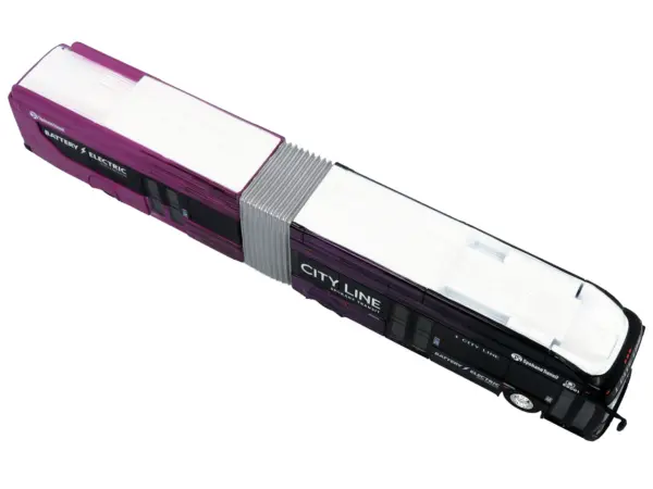 New Flyer Xcelsior XE60 Articulated Transit Bus "Spokane Transit City Line" Black and Purple "The Bus & Motorcoach Collection" Limited Edition 1/87 (HO) Diecast Model by Iconic Replicas #5
