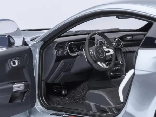 Ford Mustang Shelby GT500 Iconic Silver Metallic with Black Stripes 1/18 Model Car by Autoart #4