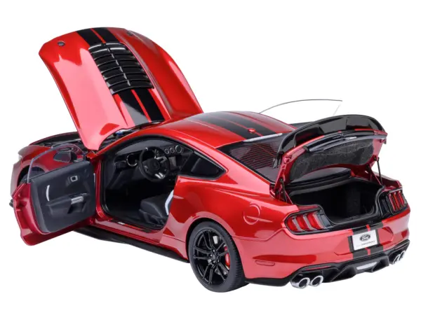 Ford Mustang Shelby GT500 Rapid Red Metallic with Black Stripes 1/18 Model Car by Autoart #2