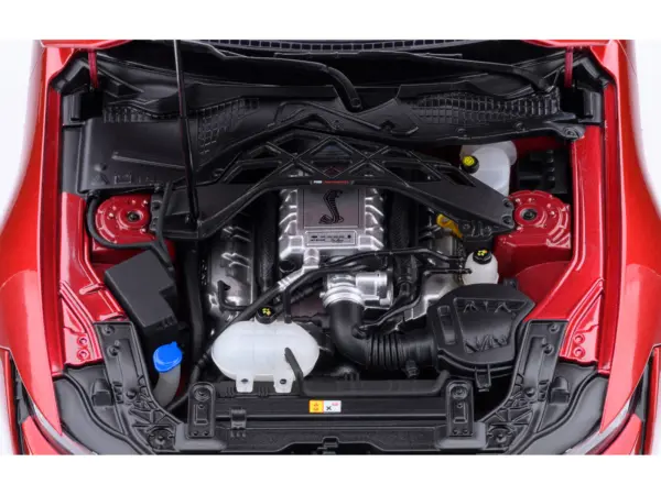 Ford Mustang Shelby GT500 Rapid Red Metallic with Black Stripes 1/18 Model Car by Autoart #3