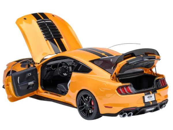 Ford Mustang Shelby GT500 Cyber Orange Metallic with Black Stripes 1/18 Model Car by Autoart #2