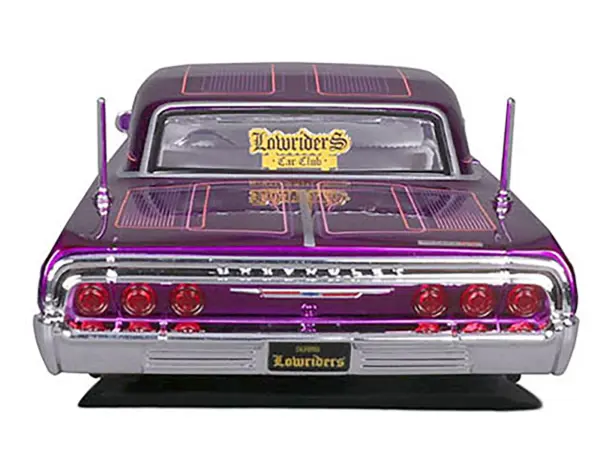 1964 Chevrolet Impala SS Lowrider Candy Purple with Graphics and White Interior "Lowriders" "Maisto Design" Series 1/26 Diecast Model Car by Maisto #3