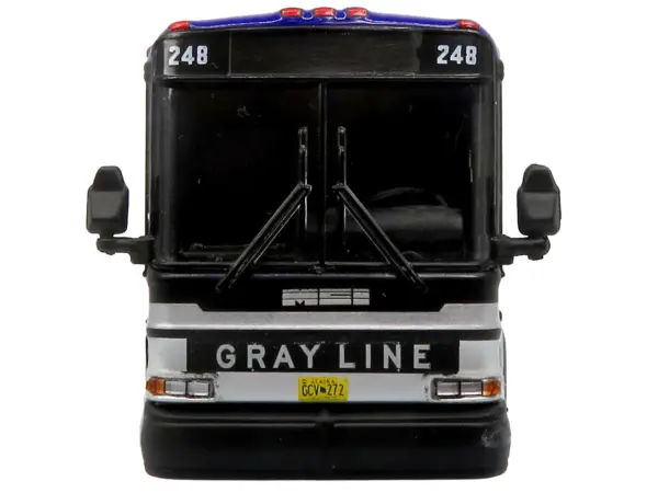 2001 MCI D4000 Coach Bus "Gray Line of Alaska" Dark Blue with Stripes "Vintage Bus & Motorcoach Collection" Limited Edition to 504 pieces Worldwide 1/87 (HO) Diecast Model by Iconic Replicas #4