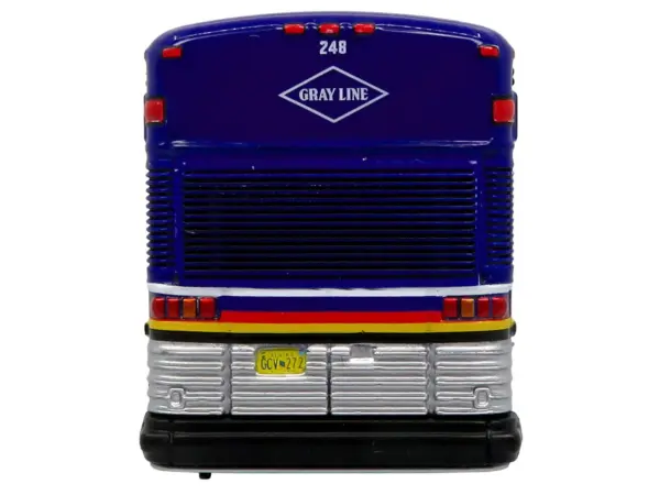 2001 MCI D4000 Coach Bus "Gray Line of Alaska" Dark Blue with Stripes "Vintage Bus & Motorcoach Collection" Limited Edition to 504 pieces Worldwide 1/87 (HO) Diecast Model by Iconic Replicas #5