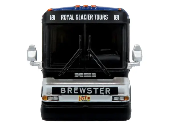 2001 MCI D4000 Coach Bus "Brewster Gray Line" White with Blue Stripes "Vintage Bus & Motorcoach Collection" Limited Edition to 504 pieces Worldwide 1/87 (HO) Diecast Model by Iconic Replicas #4