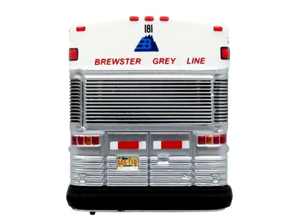 2001 MCI D4000 Coach Bus "Brewster Gray Line" White with Blue Stripes "Vintage Bus & Motorcoach Collection" Limited Edition to 504 pieces Worldwide 1/87 (HO) Diecast Model by Iconic Replicas #5