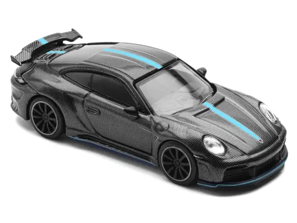 992 Stinger GTR Carbon Edition with Blue Stripe 1/64 Diecast Model Car by Pop Race #3