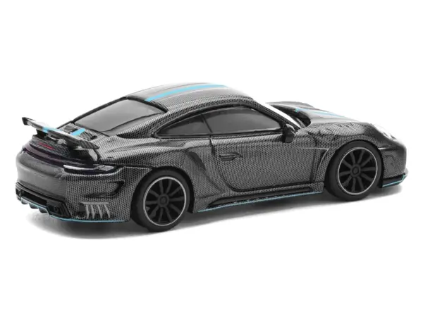 992 Stinger GTR Carbon Edition with Blue Stripe 1/64 Diecast Model Car by Pop Race #4