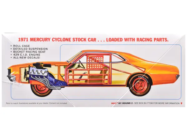 Skill 2 Model Kit 1971 Mercury Cyclone Stock Car 1/25 Scale Model by MPC #3