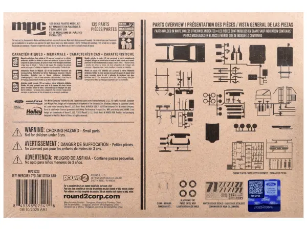 Skill 2 Model Kit 1971 Mercury Cyclone Stock Car 1/25 Scale Model by MPC #4