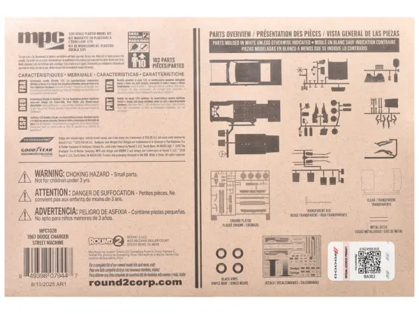 Skill 2 Model Kit 1967 Dodge Charger Street Machine 1/25 Scale Model by MPC #4