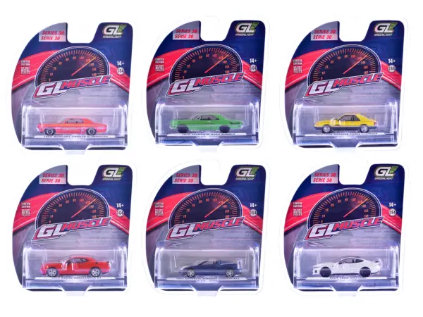 "GreenLight Muscle" Series 30 Set of 6 pieces 1/64 Diecast Model Cars by Greenlight #1