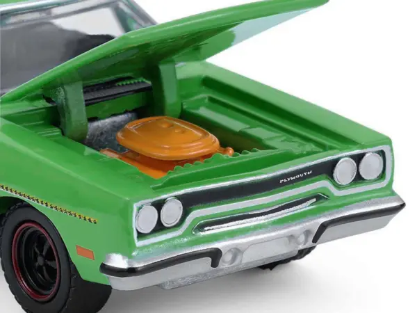 1970 Plymouth Road Runner Green with Black Hood Stripe "GreenLight Muscle" Series 30 1/64 Diecast Model Car by Greenlight #2