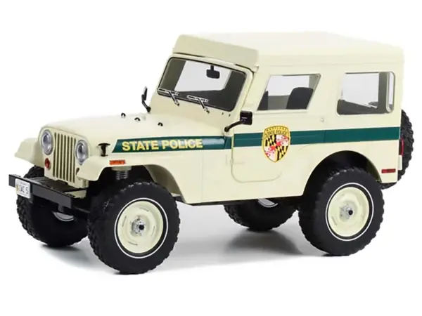 1983 Jeep CJ-5 Hardtop "Maryland State Police" Beige with Green Stripes "Artisan Collection" Series 1/18 Diecast Model Car by Greenlight #2