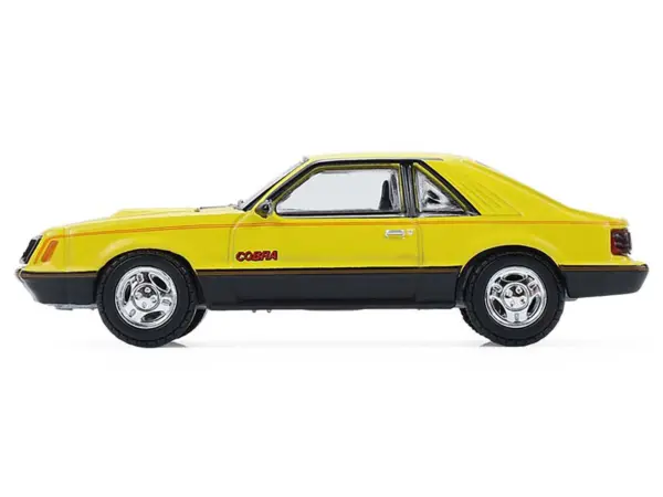 1979 Ford Mustang Cobra Fastback Bright Yellow with Cobra Good Graphics "GreenLight Muscle" Series 30 1/64 Diecast Model Car by Greenlight #4