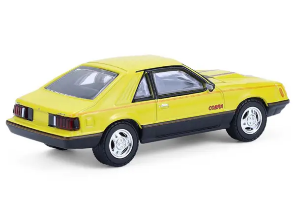 1979 Ford Mustang Cobra Fastback Bright Yellow with Cobra Good Graphics "GreenLight Muscle" Series 30 1/64 Diecast Model Car by Greenlight #5