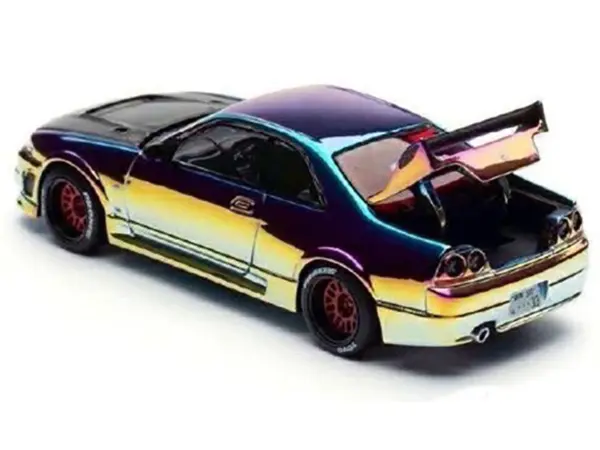 Skyline GT-R (R33) RHD (Right Hand Drive) Chameleon Chrome with Carbon Hood "APA XPO 2025 Exclusive" 1/64 Diecast Model Car by Pop Race #3