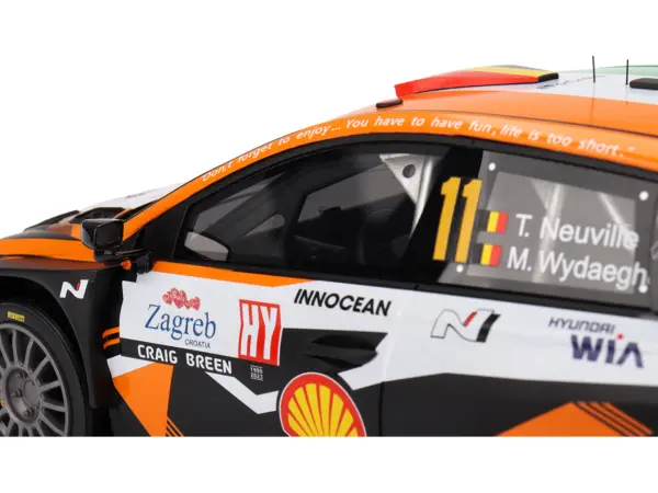 Hyundai i20 N Rally1 Hybrid #11 Thierry Neuville - Martijn Wydaeghe "Hyundai Shell Mobis WRT"  Winner "Rally Croatia Power Stage" (2023) 1/18 Model Car by Top Speed #2