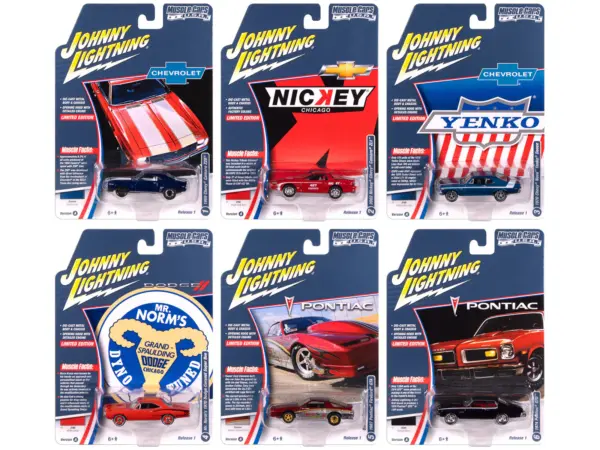 "Muscle Cars USA" 2025 Release 1 Set A of 6 pieces 1/64 Diecast Model Cars by Johnny Lightning #1