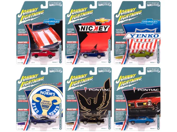 "Muscle Cars USA" 2025 Release 1 Set B of 6 pieces 1/64 Diecast Model Cars by Johnny Lightning #1