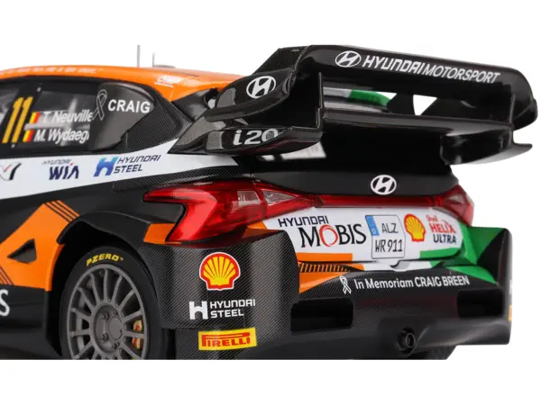 Hyundai i20 N Rally1 Hybrid #11 Thierry Neuville - Martijn Wydaeghe "Hyundai Shell Mobis WRT"  Winner "Rally Croatia Power Stage" (2023) 1/18 Model Car by Top Speed #3