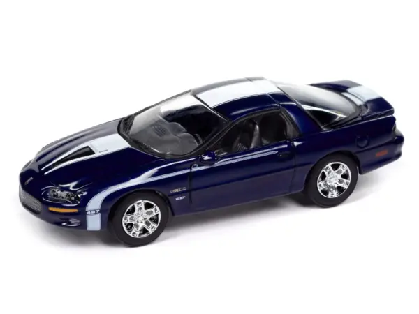 2002 Chevrolet Nickey Camaro ZL1 Navy Blue Metallic with White Stripes "Muscle Cars USA" Series 1/64 Diecast Model Car by Johnny Lightning #2
