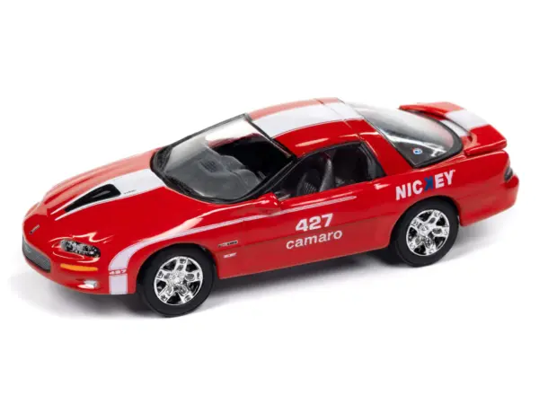 2002 Chevrolet Nickey Camaro ZL1 Bright Rally Red with White Stripes "Muscle Cars USA" Series 1/64 Diecast Model Car by Johnny Lightning #2