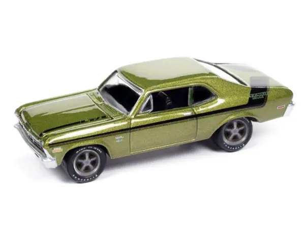 1970 Chevrolet Nova Yenko Deuce Citrus Green Metallic with Black Stripes "Muscle Cars USA" Series 1/64 Diecast Model Car by Johnny Lightning #2