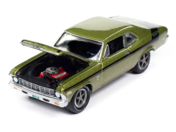 1970 Chevrolet Nova Yenko Deuce Citrus Green Metallic with Black Stripes "Muscle Cars USA" Series 1/64 Diecast Model Car by Johnny Lightning #3