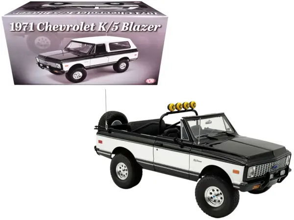 1971 Chevrolet K5 Blazer Tuxedo Black and White Limited Edition to 396 pieces Worldwide 1/18 Diecast Model Car by ACME #1