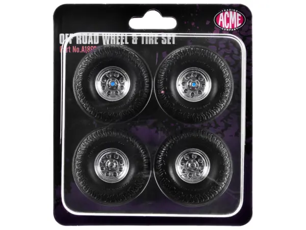 "Offroad" 35" Mag Wheel and Tire Set of 4 pieces from 1971 Chevrolet K5 Blazer for 1/18 Scale Models by ACME #3