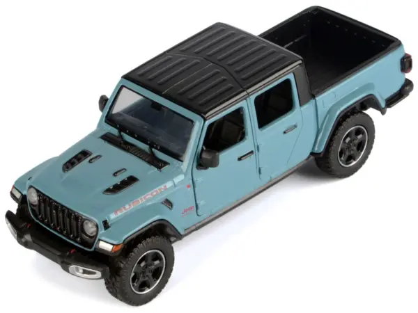 2021 Jeep Gladiator Rubicon (Closed Top) Pickup Truck Blue with Black Top 1/27 Diecast Model Car by Motormax #5