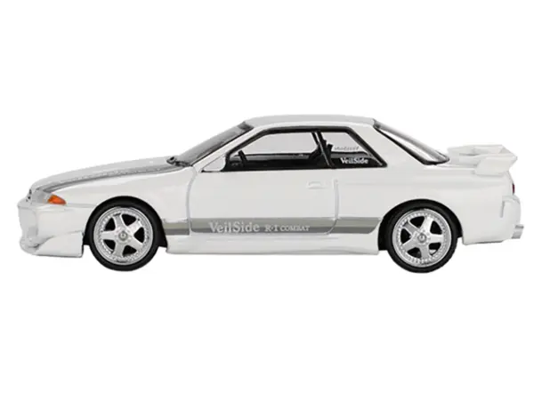 Nissan Skyline GT-R (R32) RHD (Right Hand Drive) "Veilside Combat C-I" White with Gray Stripes Limited Edition 1/64 Diecast Model Car by Mini GT #2
