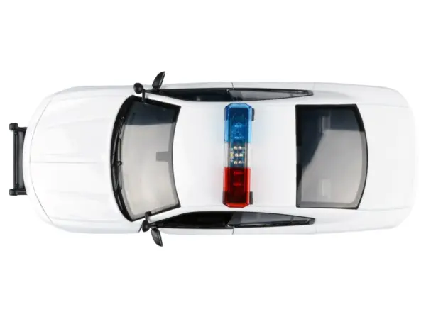 2023 Dodge Charger Pursuit Police Car Unmarked White with Flashing Light Bar Front and Rear Lights and 2 Sounds "Builder's Kit" 1/24 Diecast Model Car by Motormax #5