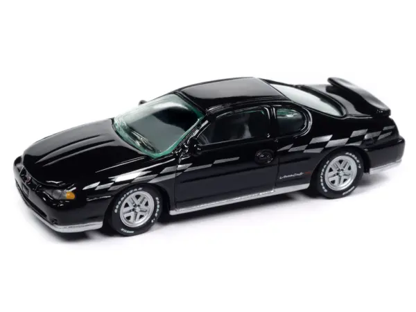 2001 Chevrolet Monte Carlo SS Black with Silver Graphics "Classic Gold Collection" 1/64 Diecast Model Car by Johnny Lightning #2