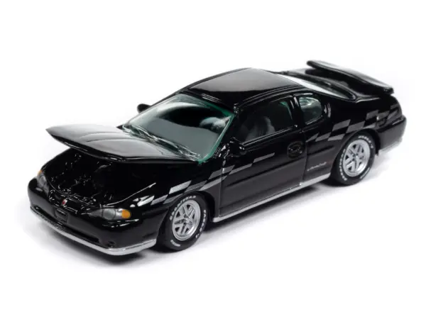 2001 Chevrolet Monte Carlo SS Black with Silver Graphics "Classic Gold Collection" 1/64 Diecast Model Car by Johnny Lightning #3