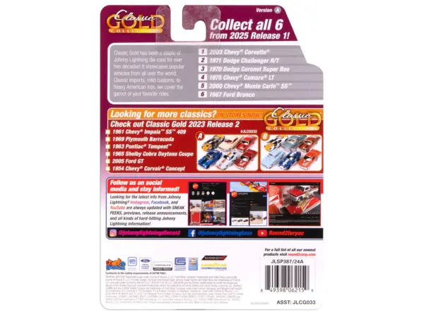 1967 Ford Bronco Wimbledon White "Classic Gold Collection" 1/64 Diecast Model Car by Johnny Lightning #2