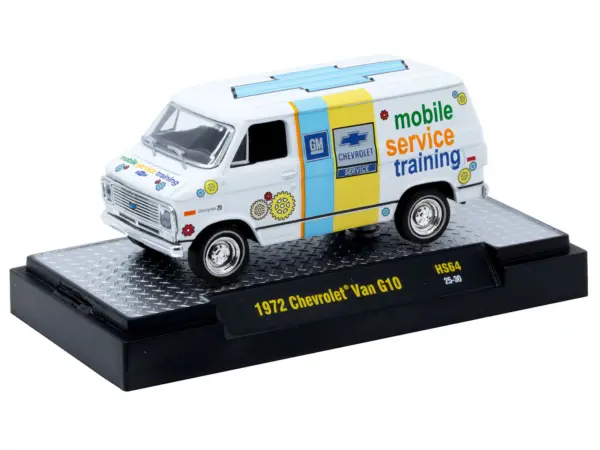 1972 Chevrolet G10 Van "Chevrolet Mobile Service Training" White with Graphics Limited Edition to 4400 pieces Worldwide 1/64 Diecast Model Car by M2 Machines #2