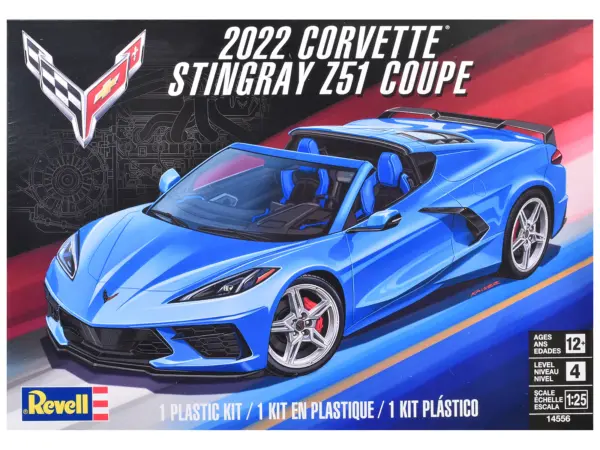 Level 4 Model Kit 2022 Chevrolet Corvette Stingray Z51 Coupe 1/25 Scale Model by Revell #1