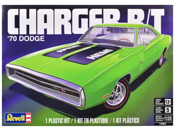 Level 5 Model Kit 1970 Dodge Charger R/T 1/25 Scale Model by Revell #1