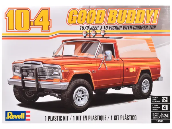 Level 4 Model Kit 1979 Jeep J-10 Pickup Truck with Camper Top 1/24 Scale Model by Revell #1