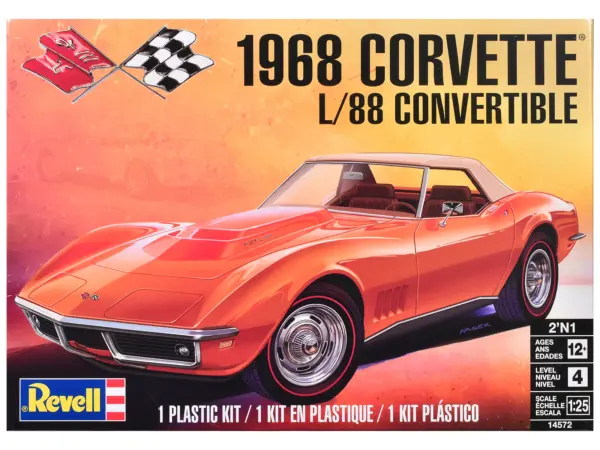 Level 4 Model Kit 1968 Chevrolet Corvette L/88 Convertible 2-in-1 1/25 Scale Model by Revell #1