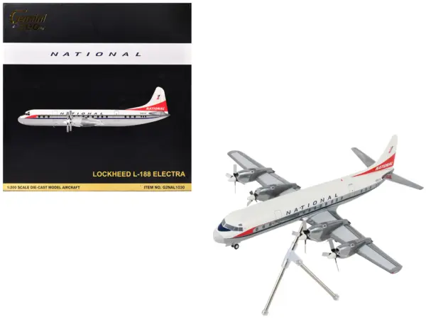 Lockheed L-188 Electra Commercial Aircraft "National Airlines" (N5017K) White and Gray "Gemini 200" Series 1/200 Diecast Model Airplane by GeminiJets #1