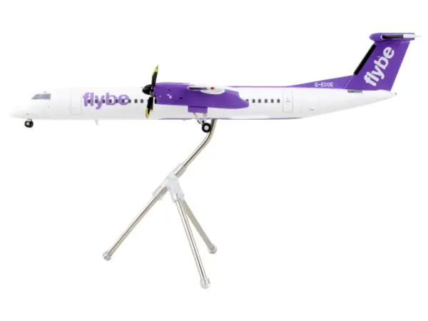 Bombardier Q400 Commercial Aircraft "Flybe" (G-ECOE) White with Purple Tail "Gemini 200" Series 1/200 Diecast Model Airplane by GeminiJets #3
