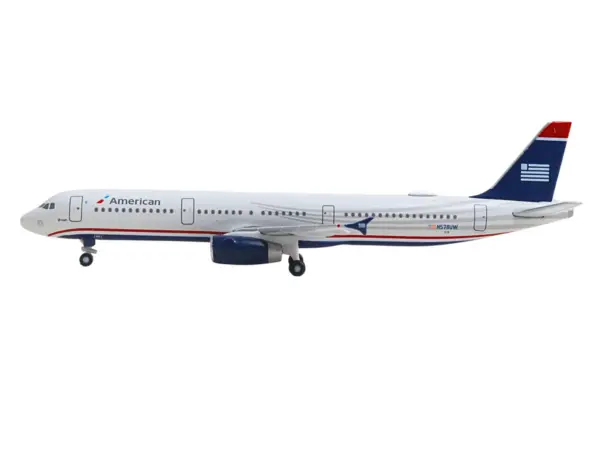 Airbus A321 Commercial Aircraft "American Airlines" (N578UW) Gray with Blue Tail 1/500 Diecast Model by Herpa #2
