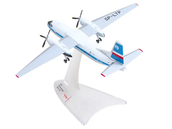 Antonov AN-24V Commercial Aircraft "LOT Polish Airlines" (SP-LTP) White with Blue Stripes and Tail 1/200 Diecast Model by Herpa #3