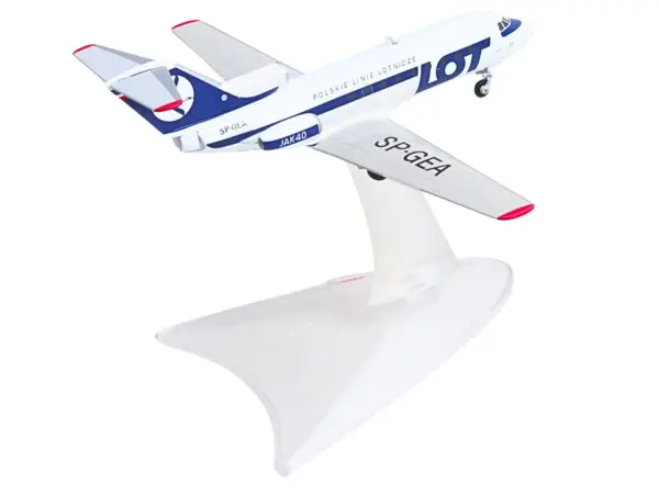 Yakovlev Yak-40 Commercial Aircraft "LOT Polish Airlines" (SP-GEA) White with Blue Stripes and Tail 1/200 Diecast Model by Herpa #3