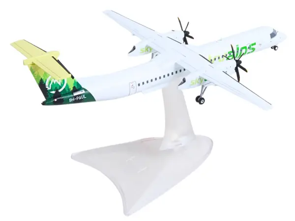 Bombardier Q400 Commercial Aircraft "Sky Alps" (9H-PAUL) White with Green Tail Graphics 1/200 Diecast Model by Herpa #4